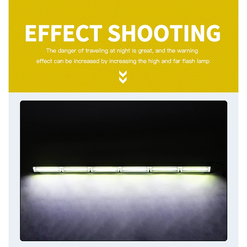 34  Inch 60W White led Strobe Light  Bar Traffic Advisor with Lighter Plug
