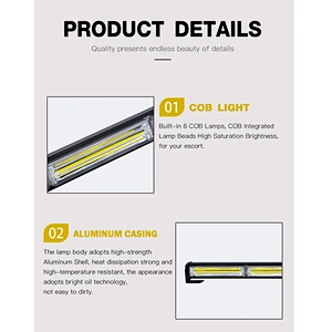 34  Inch 60W White led Strobe Light  Bar Traffic Advisor with Lighter Plug