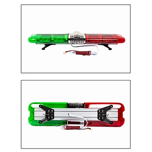 Ambulance Vehicle Green Red Led  Rotating Warning Lights lightBar Police Blinker Led Roof Strobe Light Bar with Horn Siren