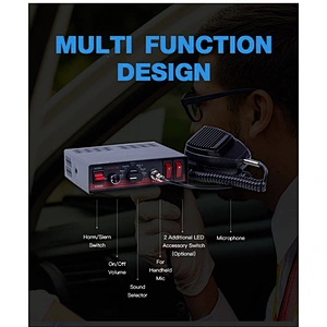 DC 12v red and blue LED Warning Light Bar Ambulance Fire Police light bar with amplifier speaker