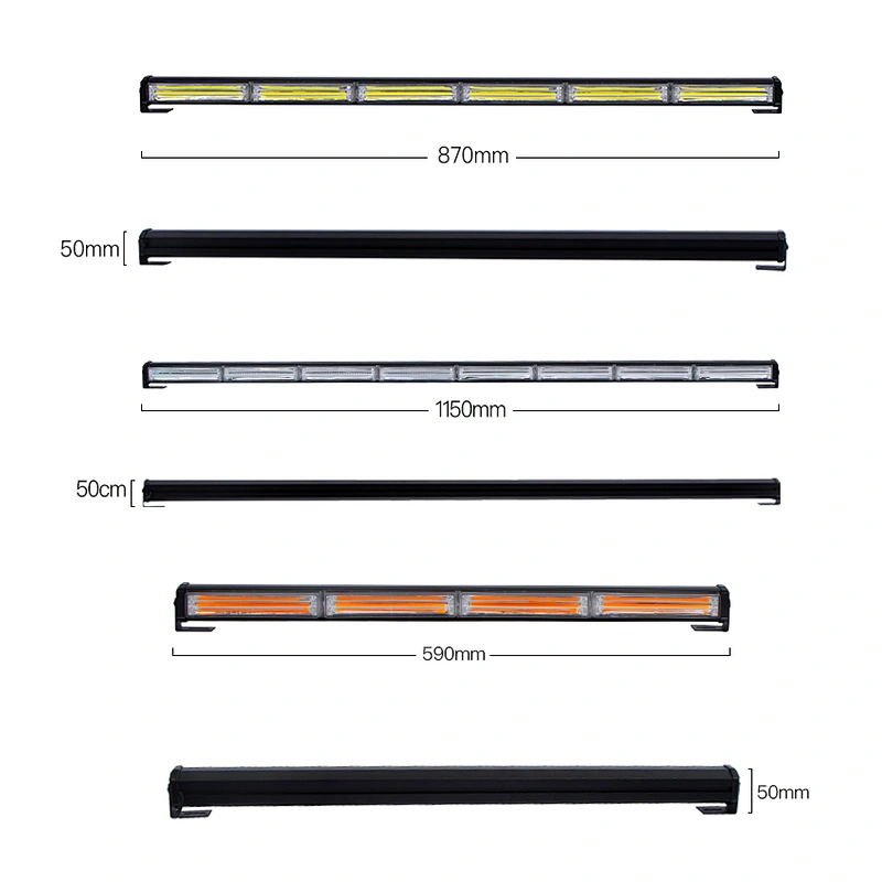34  Inch 60W White led Strobe Light  Bar Traffic Advisor with Lighter Plug