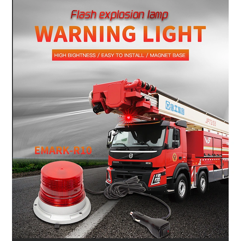 warning Safety Flashing Beacon Strobe Lights with Magnetic and 16ft Straight Cord for Vehicle Trucks Cars and Forklift