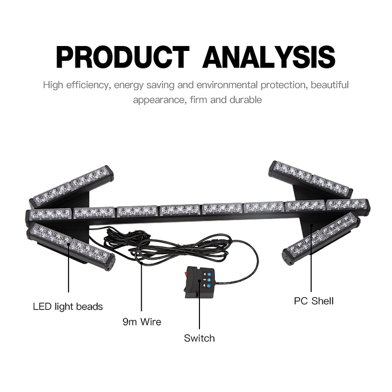 DC12-24V Sprinkler steering arrow light cleaning construction vehicle LED water steering warning indicator light bar