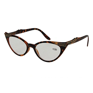 Custom logo plastic fancy cat eye reading glasses 1.5
