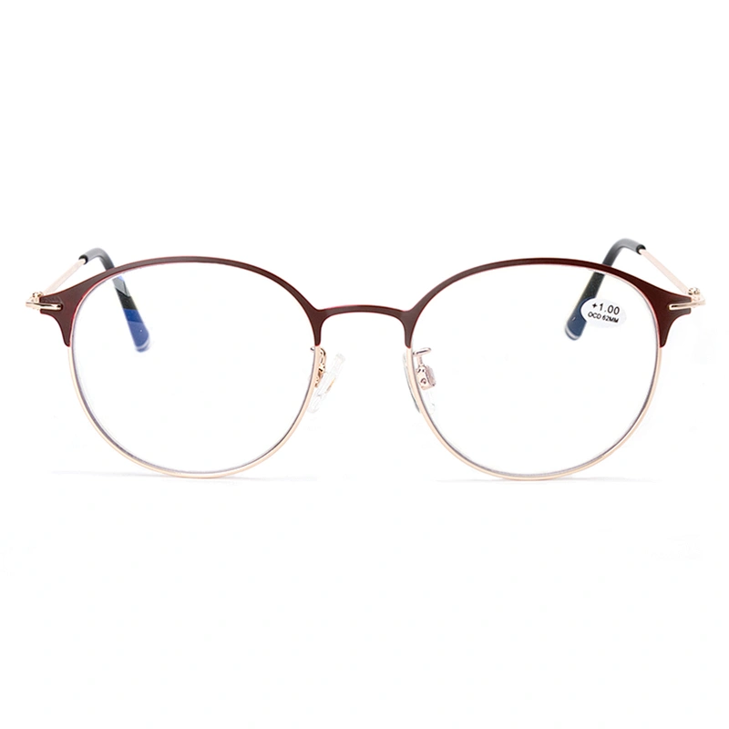 High quality classic oval metal reading glasses women