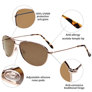 Custom logo new fashion metal mens retro polarized sunglasses