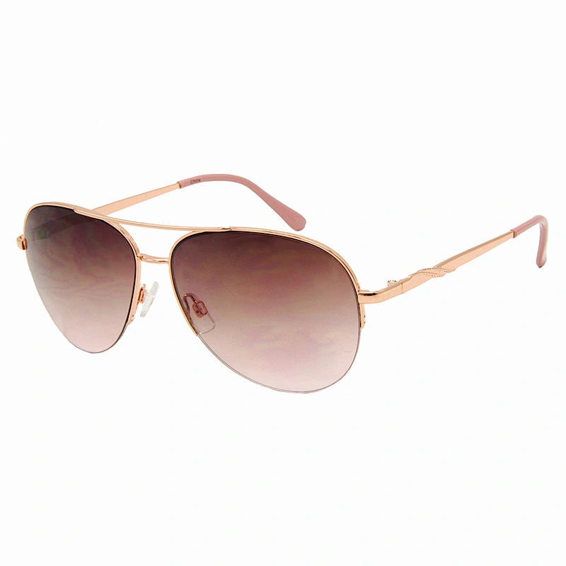Custom logo double bridge metal pilot sunglasses fashion