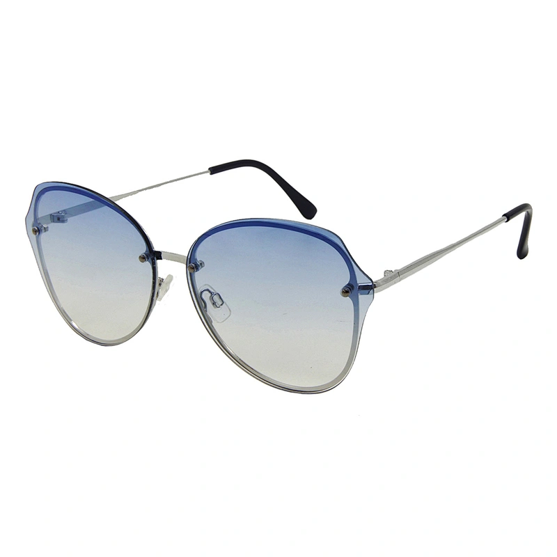 Custom metal fashion ladies rimless sunglasses polarized