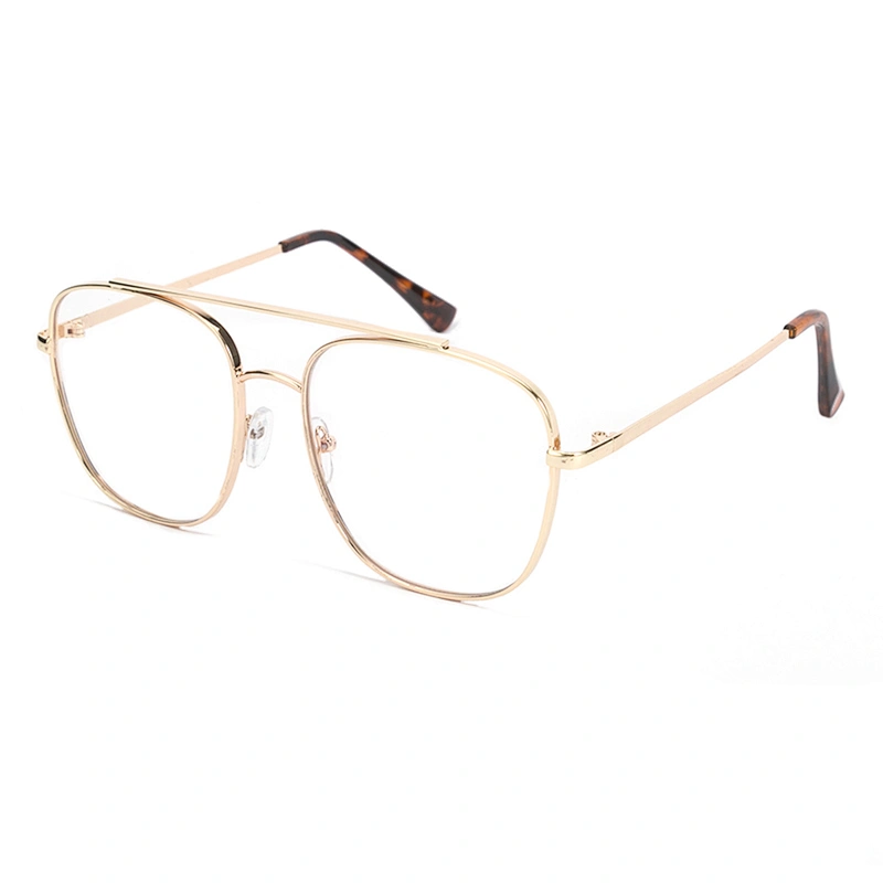 Wholesale metal fashion square anti blue light reading glasses