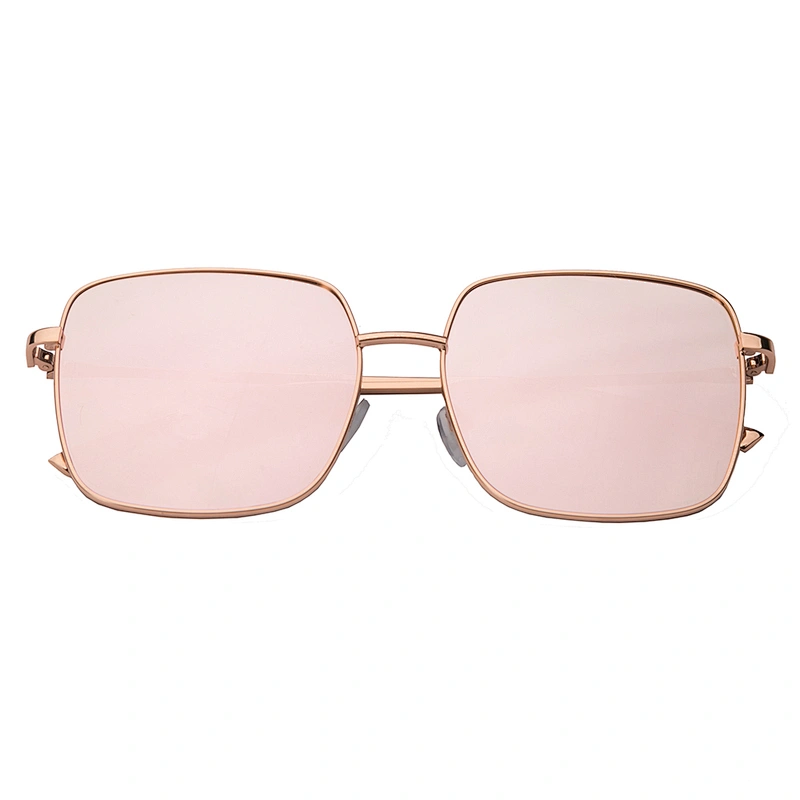 Popular fashion square metal polarized sunglasses women