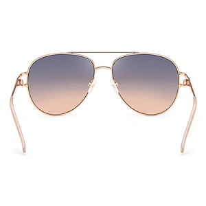 Double bridge fashion metal polarized sunglasses for women