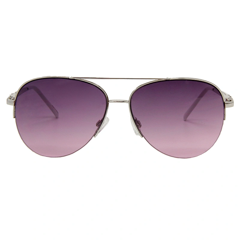 Custom logo double bridge metal pilot sunglasses fashion