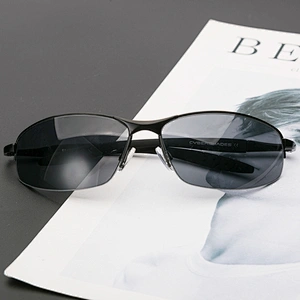 Custom logo classic metal polarized sports sunglasses men