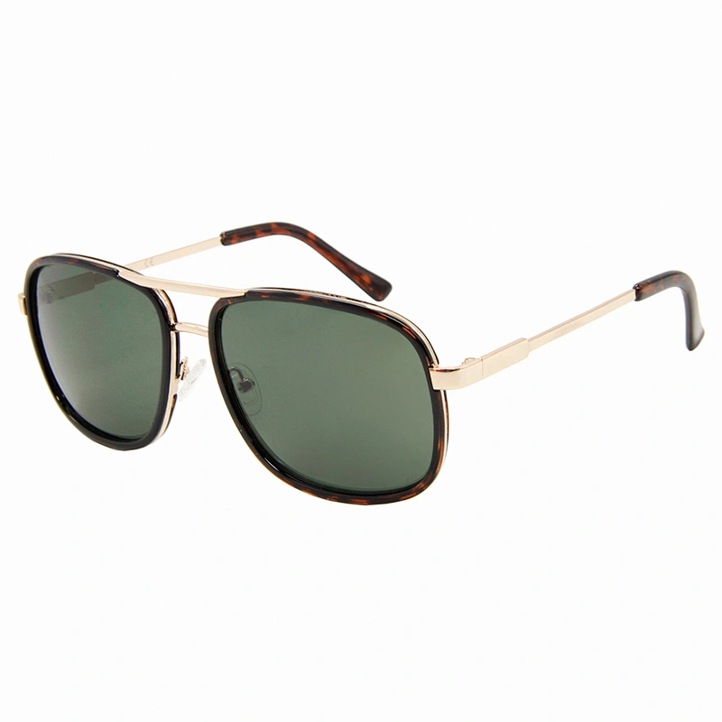 Custom logo fashion metal square mens polarized sunglasses