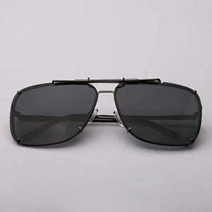 Custom logo vintage oversized polarized metal sun glasses men