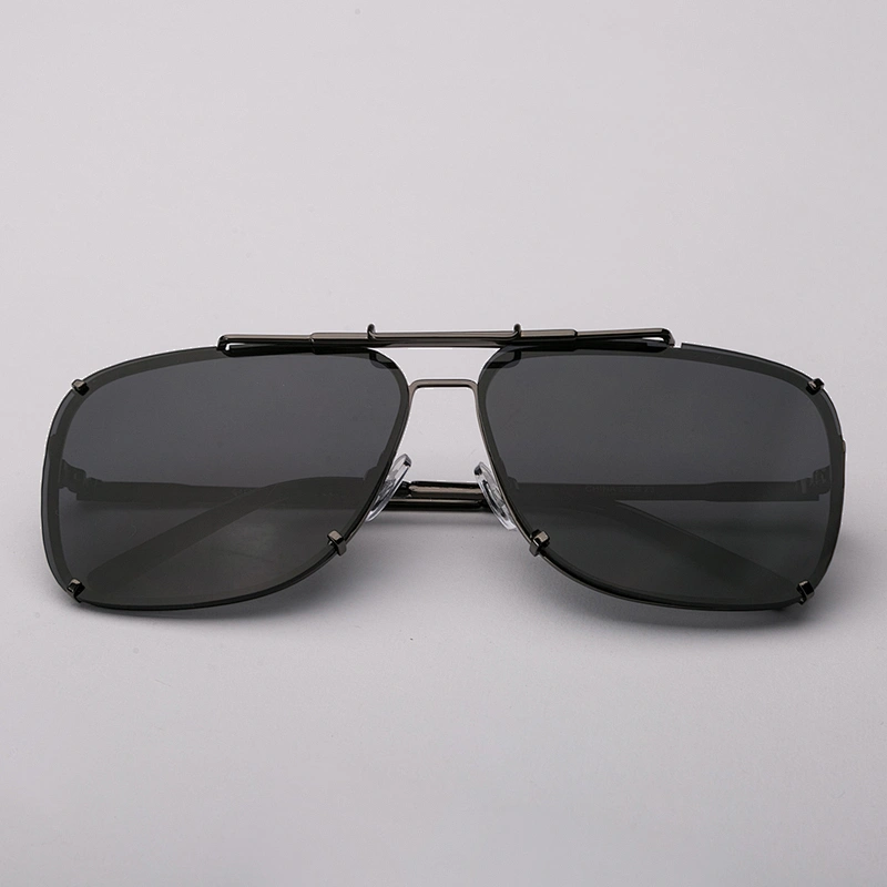 Custom logo vintage oversized polarized metal sun glasses men