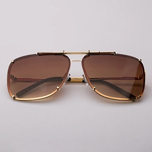 Custom logo vintage oversized polarized metal sun glasses men