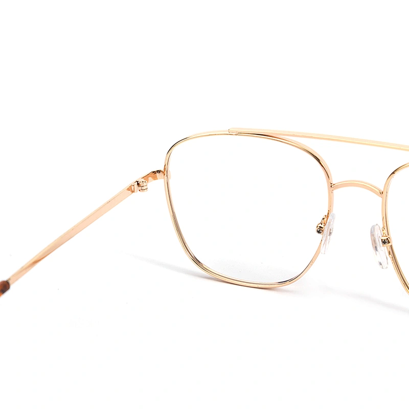 Wholesale metal fashion square anti blue light reading glasses