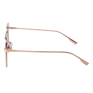 Metal fashion ladies square oversized pink mirror sunglasses