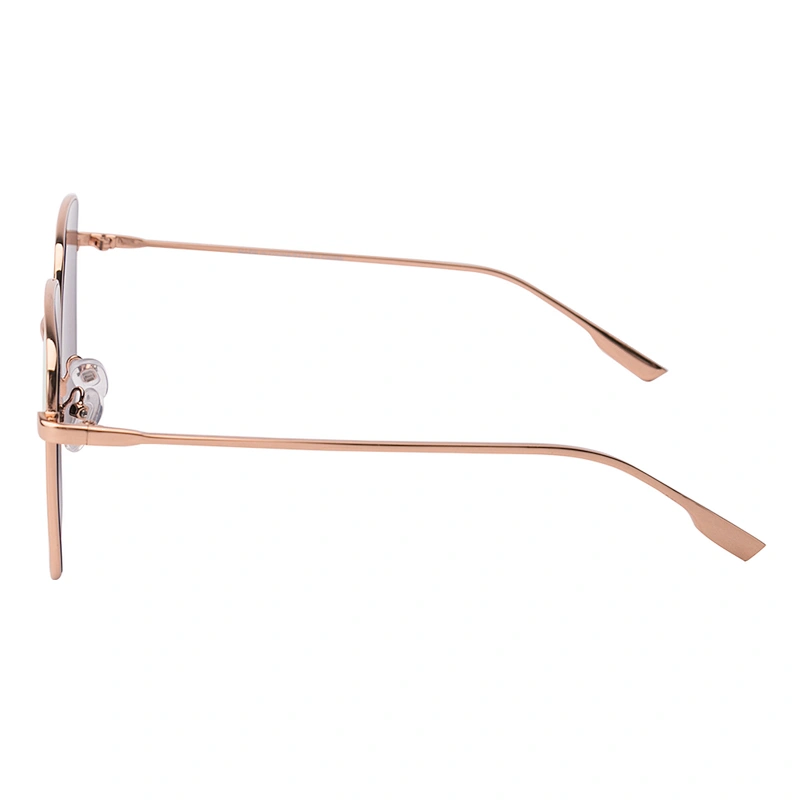 Metal fashion ladies square oversized pink mirror sunglasses