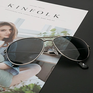 Custom fashion mens metal polarized pilot sunglasses