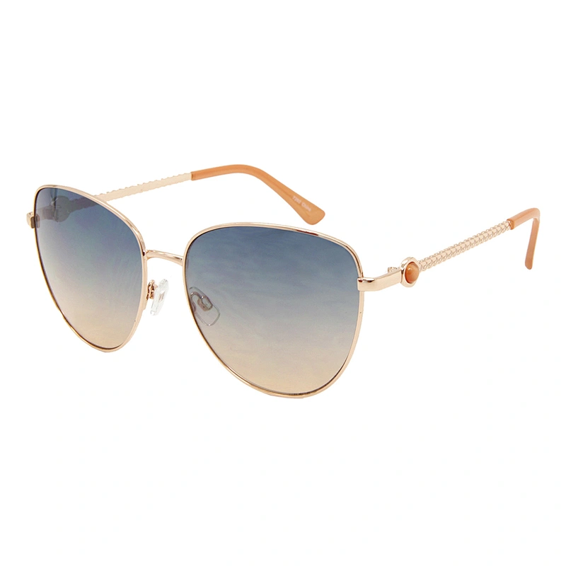 Custom fashion ladies pilot metal polarized sunglasses oversized