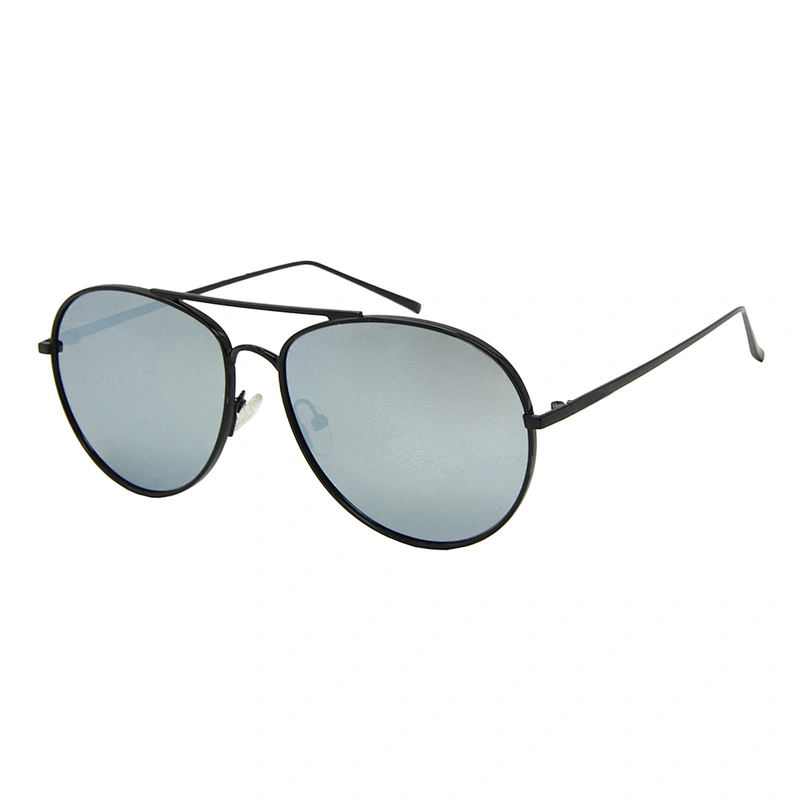 Double bridge metal polarized fashion pilot women sun glasses