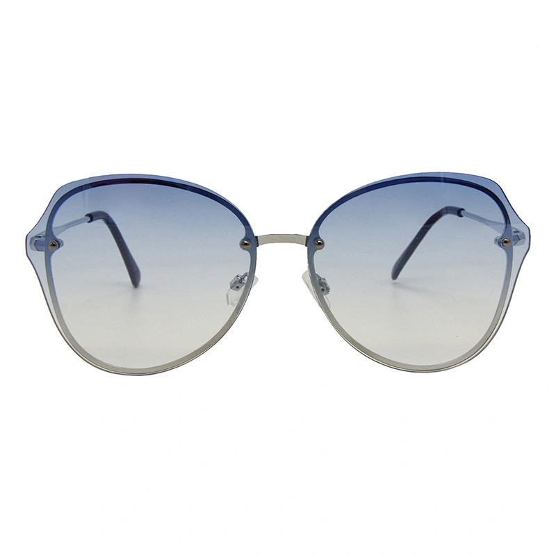 Custom metal fashion ladies rimless sunglasses polarized