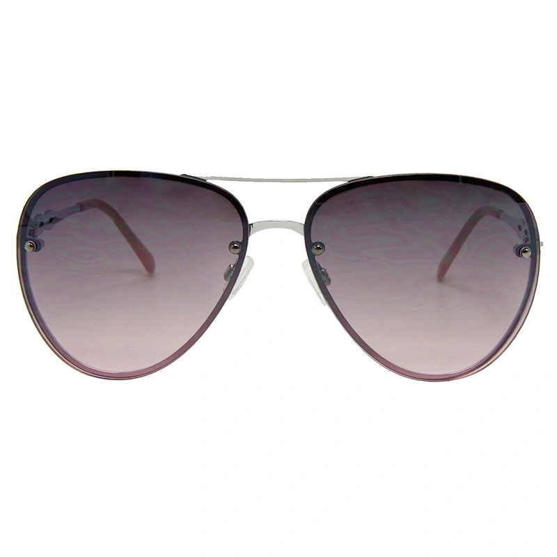 Double bridge fashion metal pilot women glasses sunglasses