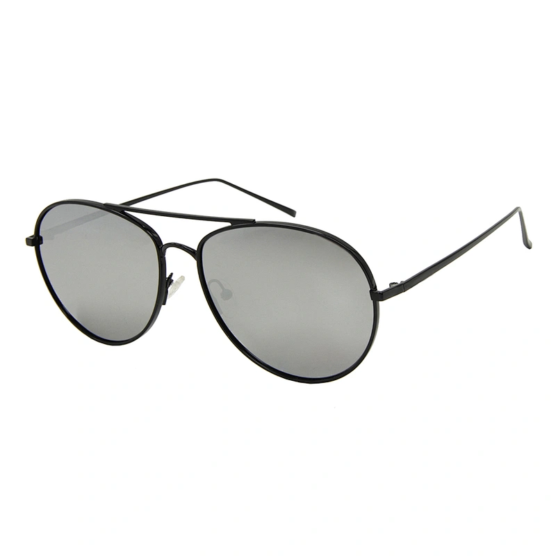 Double bridge metal polarized fashion pilot women sun glasses