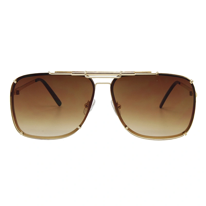 Custom logo vintage oversized polarized metal sun glasses men