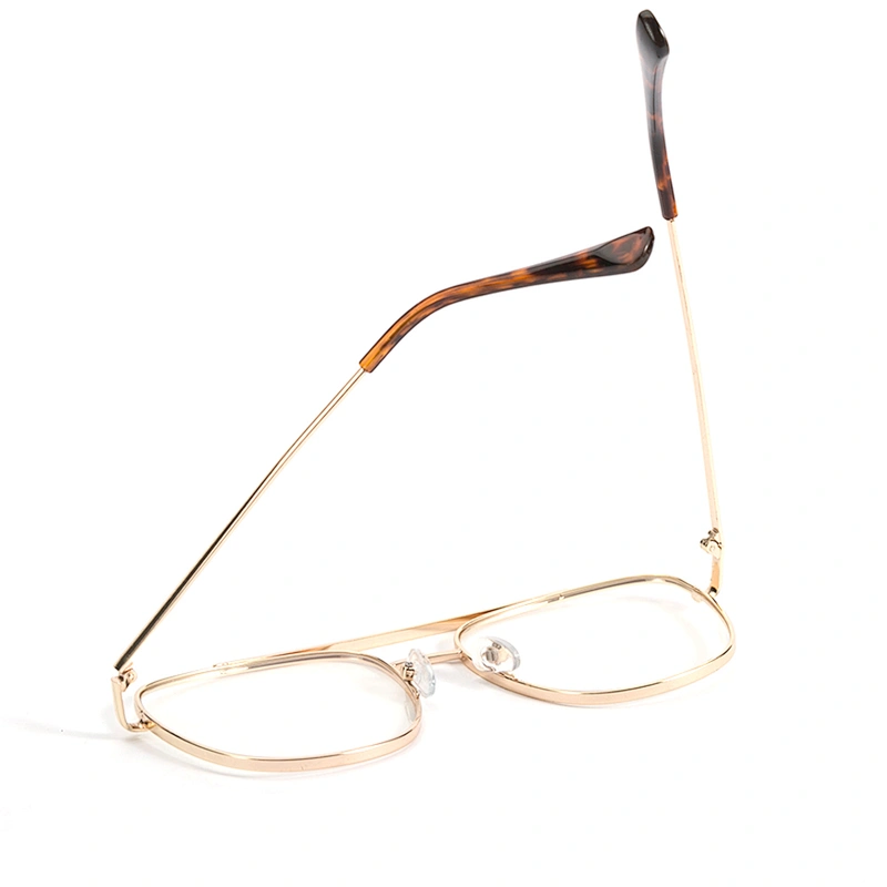Wholesale metal fashion square anti blue light reading glasses