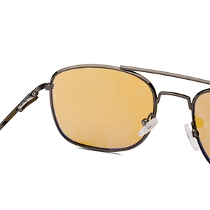 Double bridge fashion metal mens oversized sunglasses