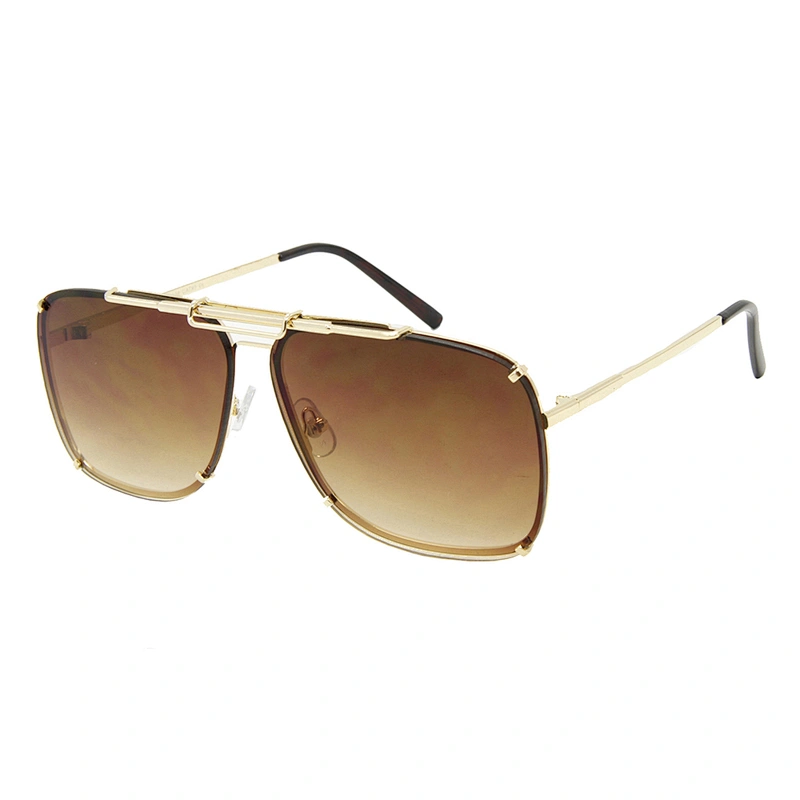 Custom logo vintage oversized polarized metal sun glasses men