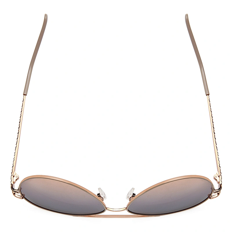 Double bridge fashion metal polarized sunglasses for women