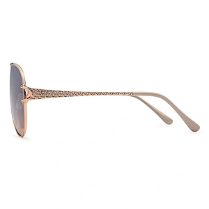 Double bridge fashion metal polarized sunglasses for women
