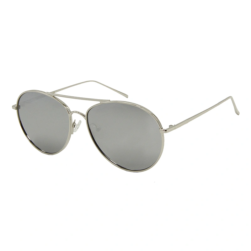 Double bridge metal polarized fashion pilot women sun glasses