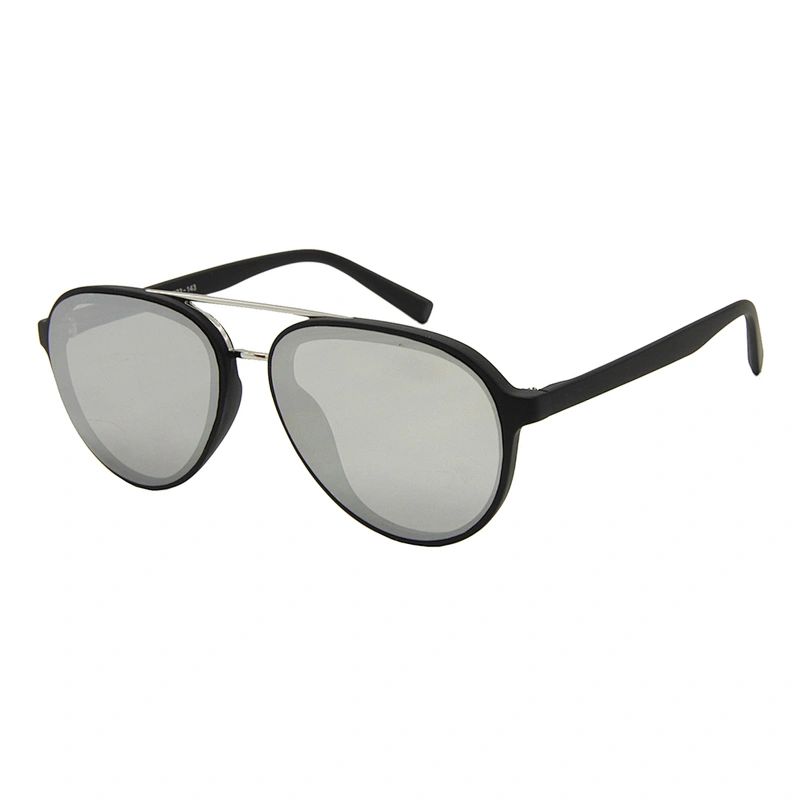 Custom logo double bridge plastic pilot unisex sunglasses