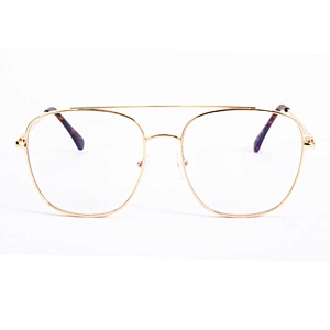 Wholesale metal fashion square anti blue light reading glasses