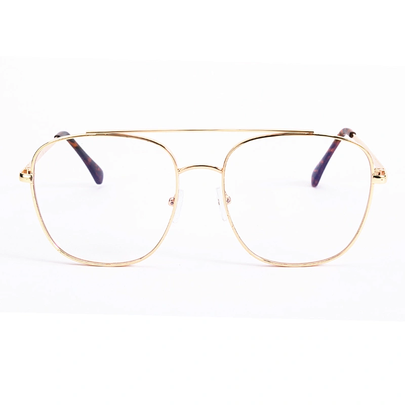 Wholesale metal fashion square anti blue light reading glasses