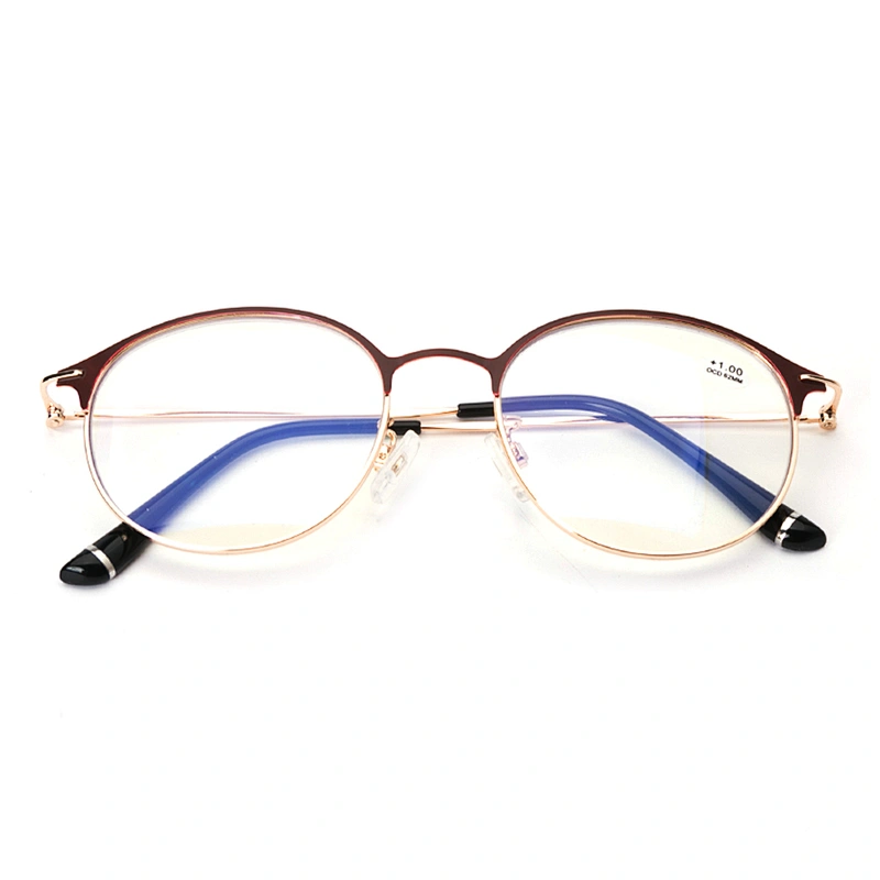 High quality classic oval metal reading glasses women