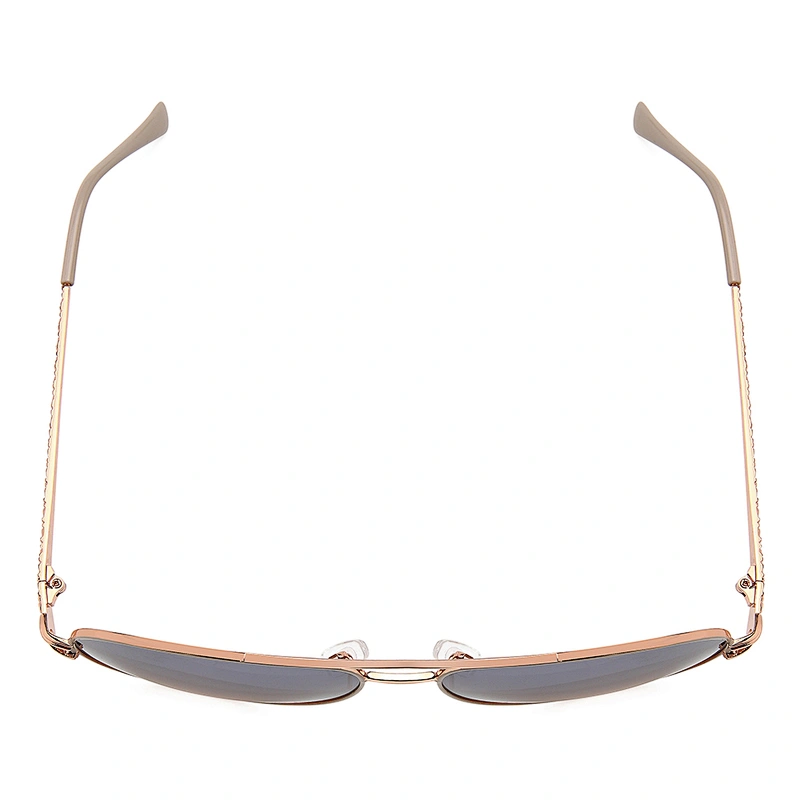 Double bridge fashion metal polarized sunglasses for women