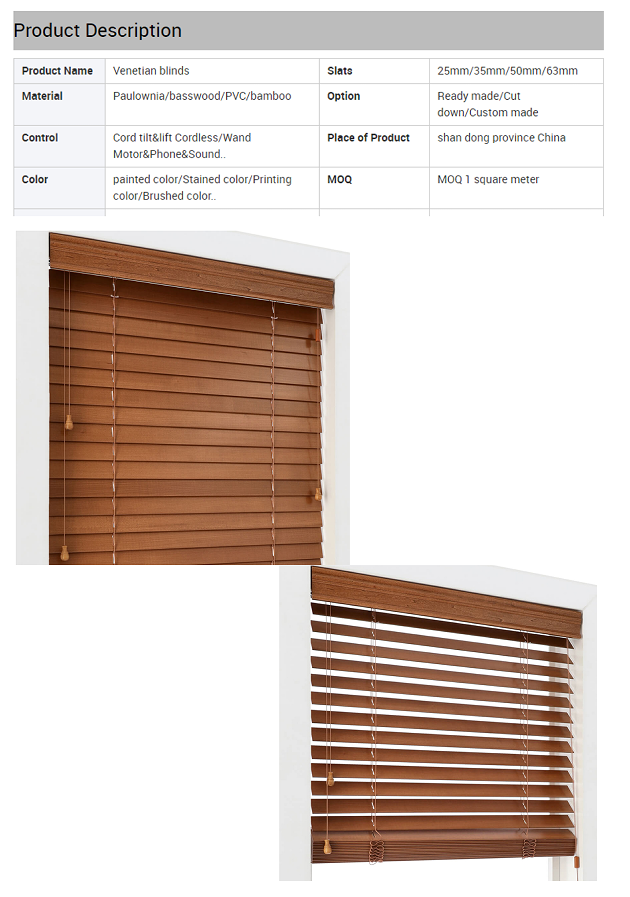 50mm wooden venetian blinds