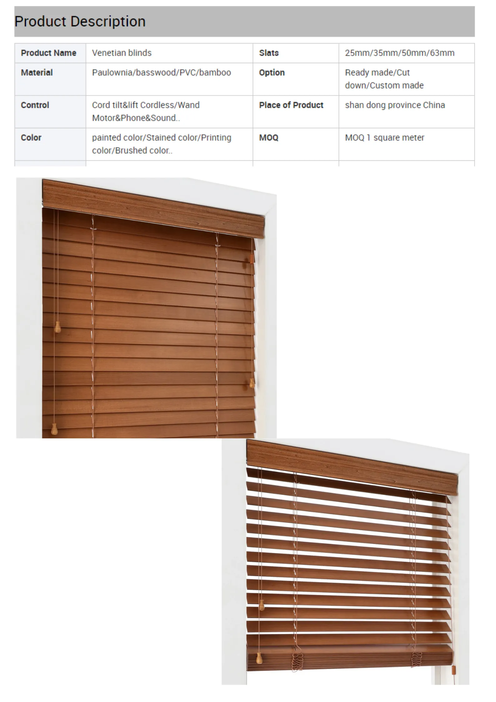 venetian blinds