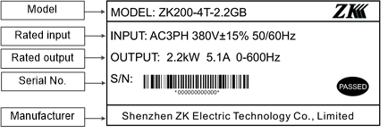 ZK200-2S-0.4GB 220V vfd