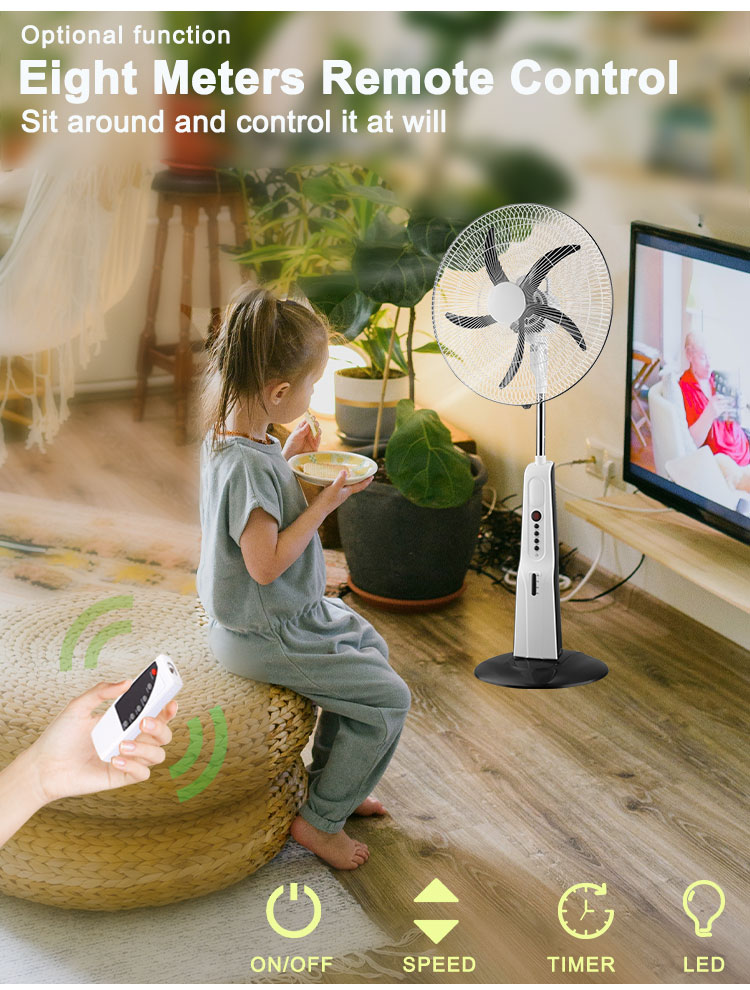 rechargeable standing fan with remote control