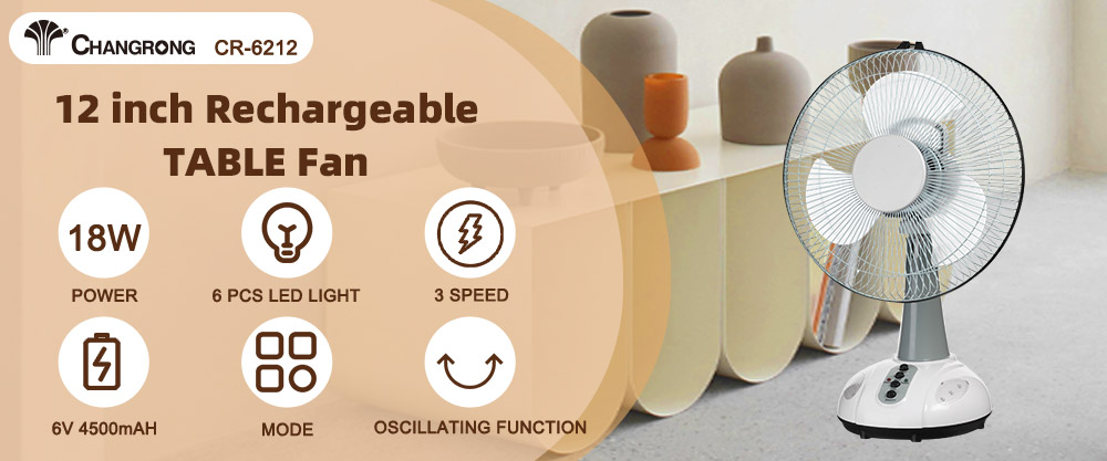 12inch rechargeanle table fan