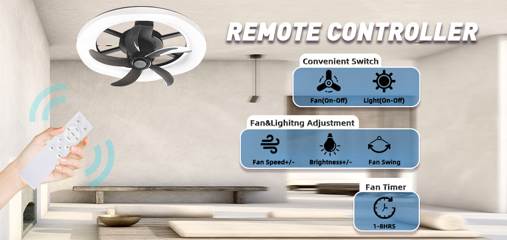 Powerful rechargeable ceiling fan with led light