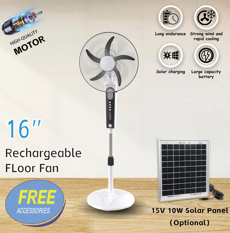 Rechargeable Stand Fan With LED Light