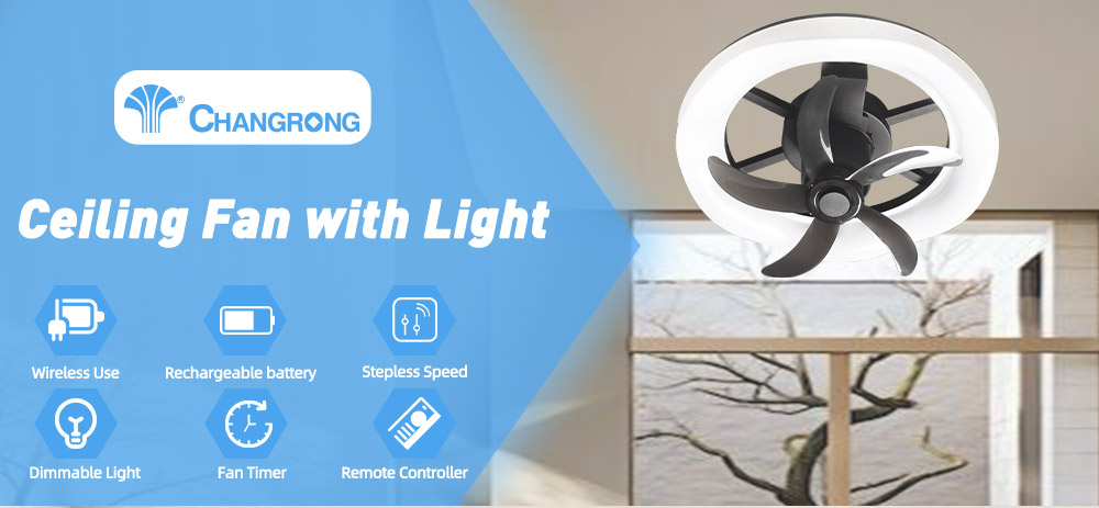 rechargeable ceiling fan with led light